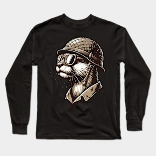 Cool Otter Soldier Vintage Long Sleeve T-Shirt